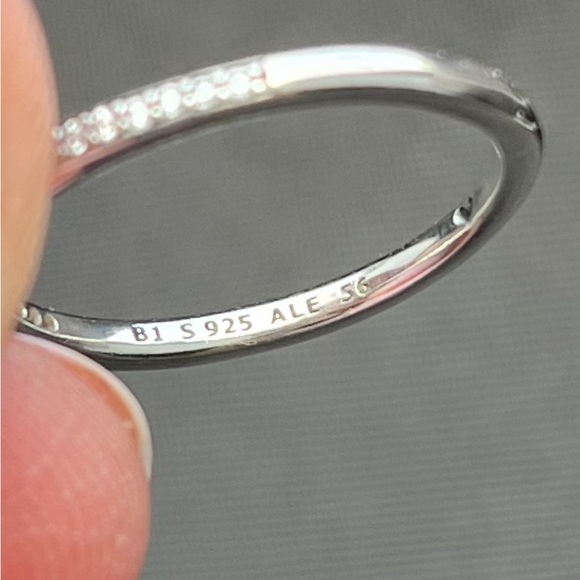 Pandora blue sparkling crown sterling silver size 56 automatic stamped pandora - Picture 6 of 7